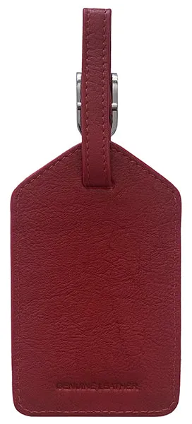 Personalized Monogrammed Leather Luggage Tags - 4 Pack