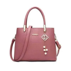 Quilted Metallic Daily Shopping Handbag - Bean Red