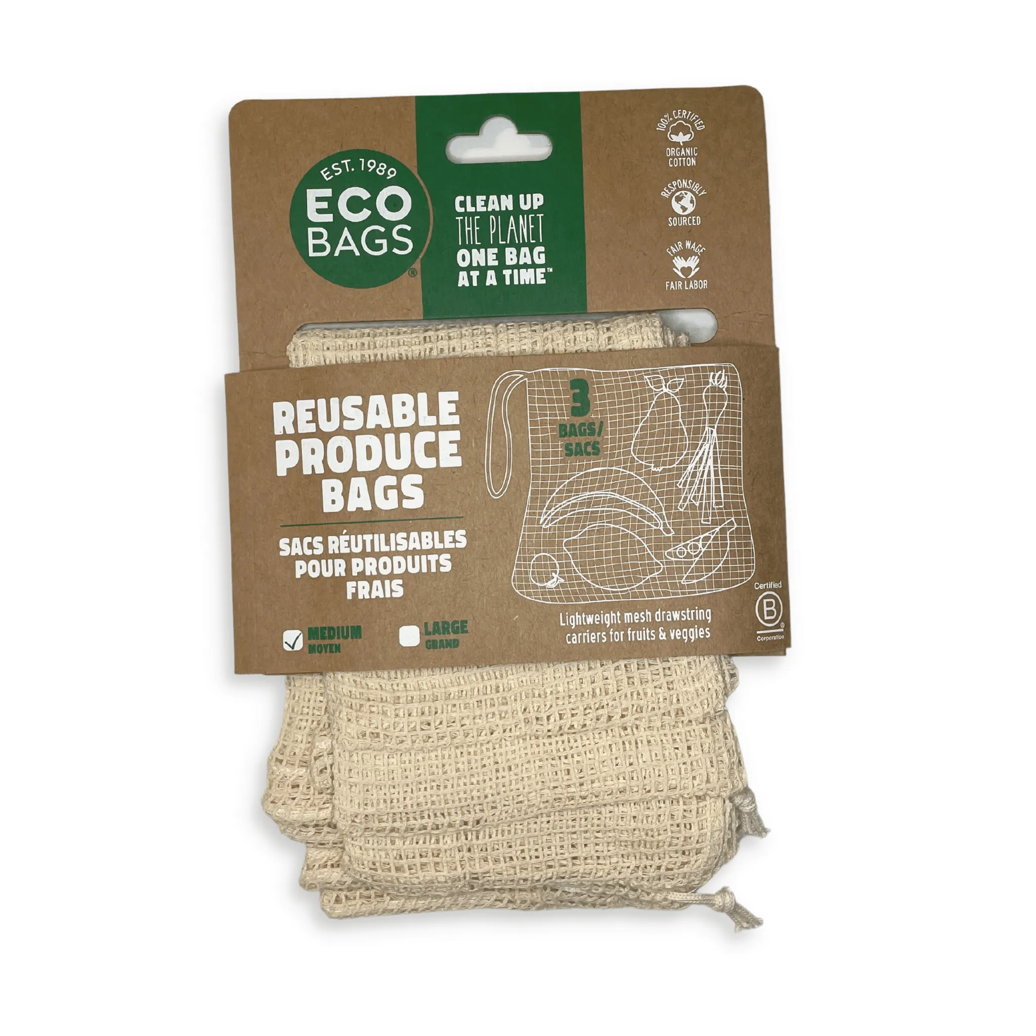 Reusable Produce Bags - Set of 3