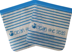Reusable - XL Sandwich (Qt) - 2-Pc - Clean the Seas, Eco-Friendly Bag Set