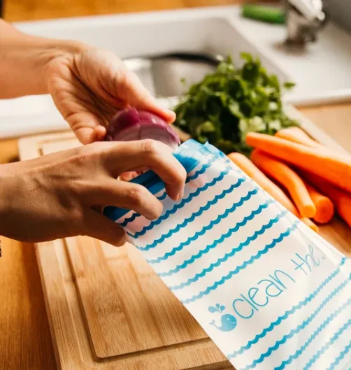 Reusable - XL Sandwich (Qt) - 2-Pc - Clean the Seas, Eco-Friendly Bag Set
