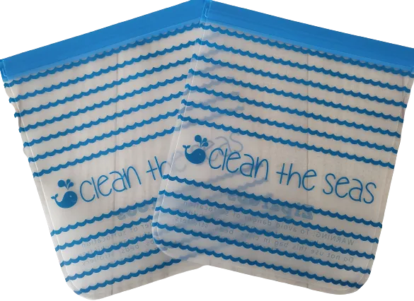Reusable - XL Sandwich (Qt) - 2-Pc - Clean the Seas, Eco-Friendly Bag Set