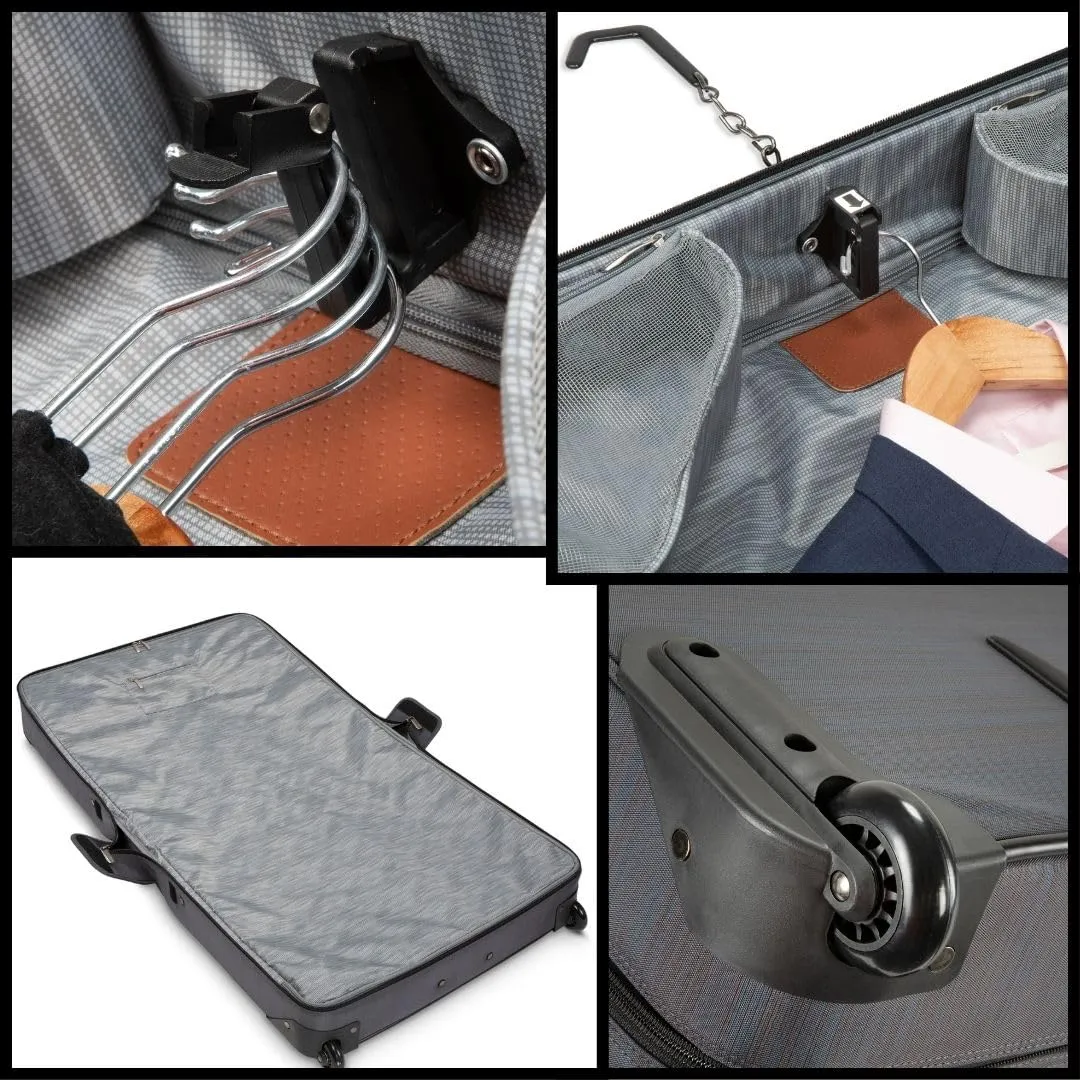 Ricardo Beverly Hills Montecito 2.0 Softside Wheeled Rolling Garment Bag for Travel, Men and Women, Built-in Suit Compartment, 23-inch, Grey