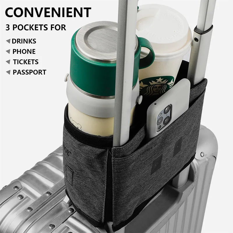 riemot Luggage Travel Cup Holder Perfect Gifts for Frequent Travelers(Carbon Black)