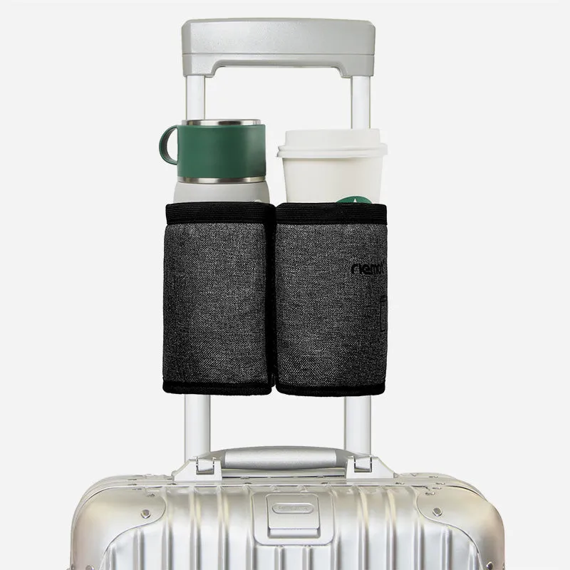 riemot Luggage Travel Cup Holder Perfect Gifts for Frequent Travelers(Carbon Black)