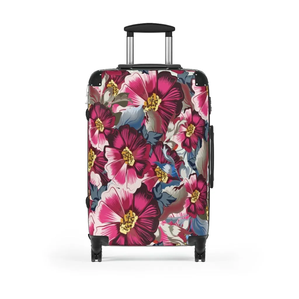 Rustic Cosmos Flowers & Pink Roses Luggage Set