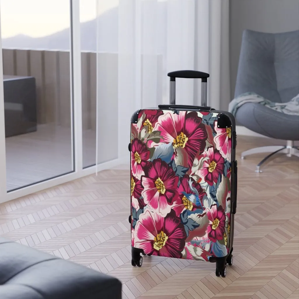 Rustic Cosmos Flowers & Pink Roses Luggage Set
