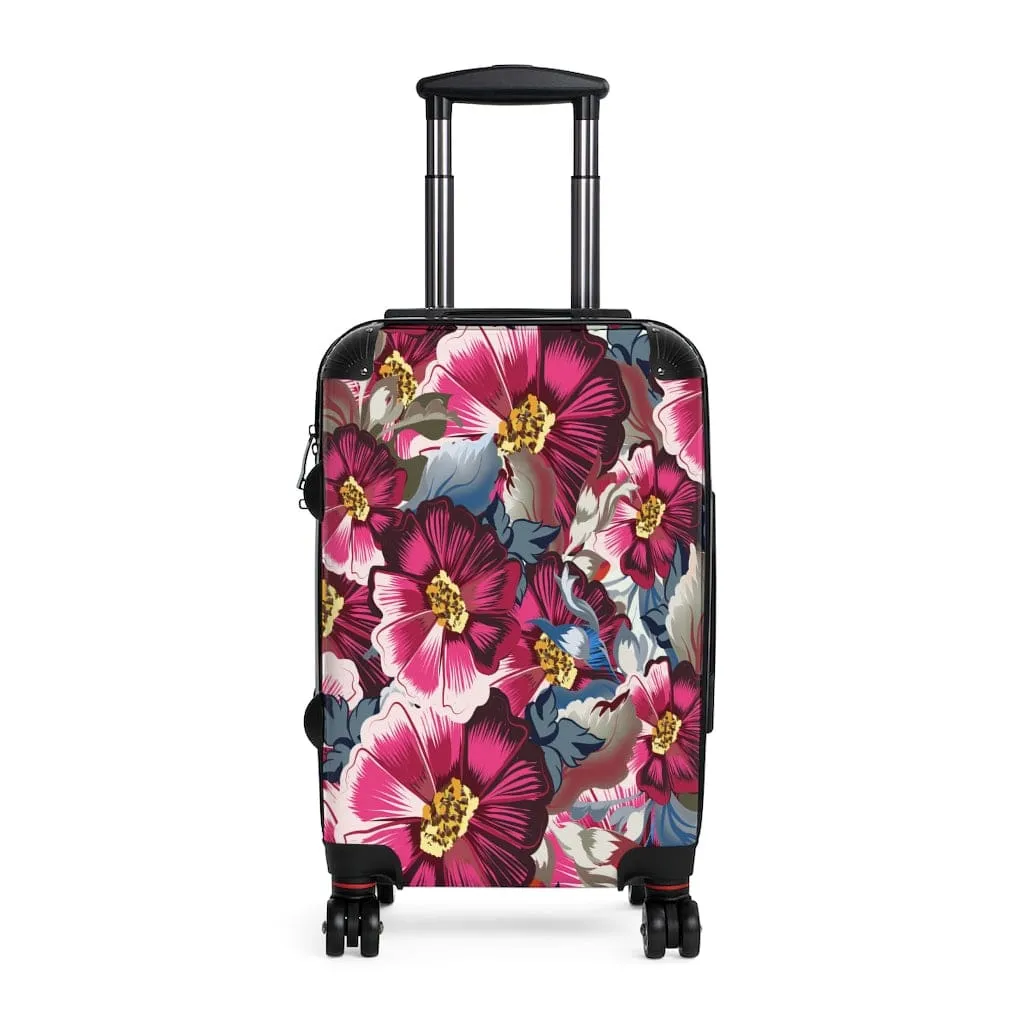 Rustic Cosmos Flowers & Pink Roses Luggage Set