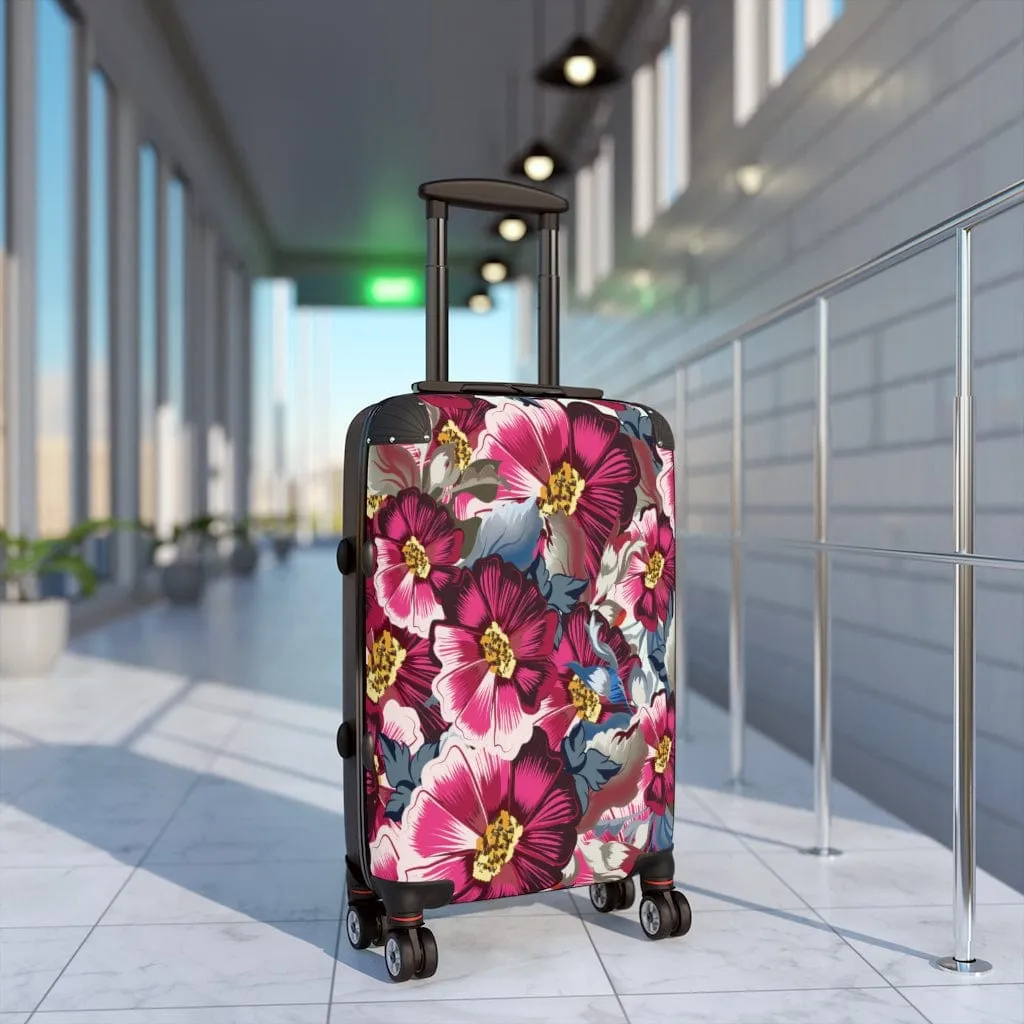 Rustic Cosmos Flowers & Pink Roses Luggage Set