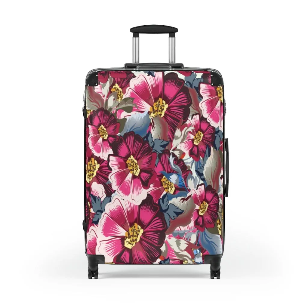 Rustic Cosmos Flowers & Pink Roses Luggage Set