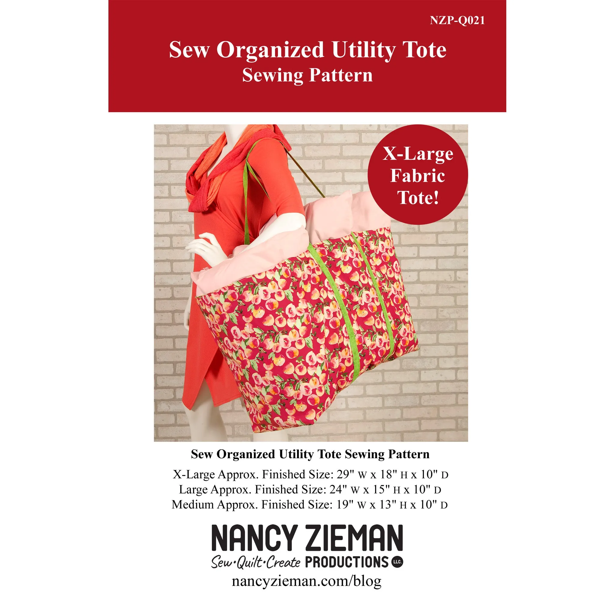 Sew Organized Utility Tote Sewing Pattern NZP-Q021w  - Wholesale Product