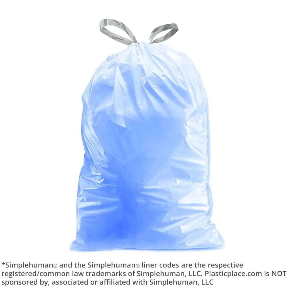 Simplehuman®* Compatible Blue Trash Bags - Code H - 8-9 Gallon - 200/Case