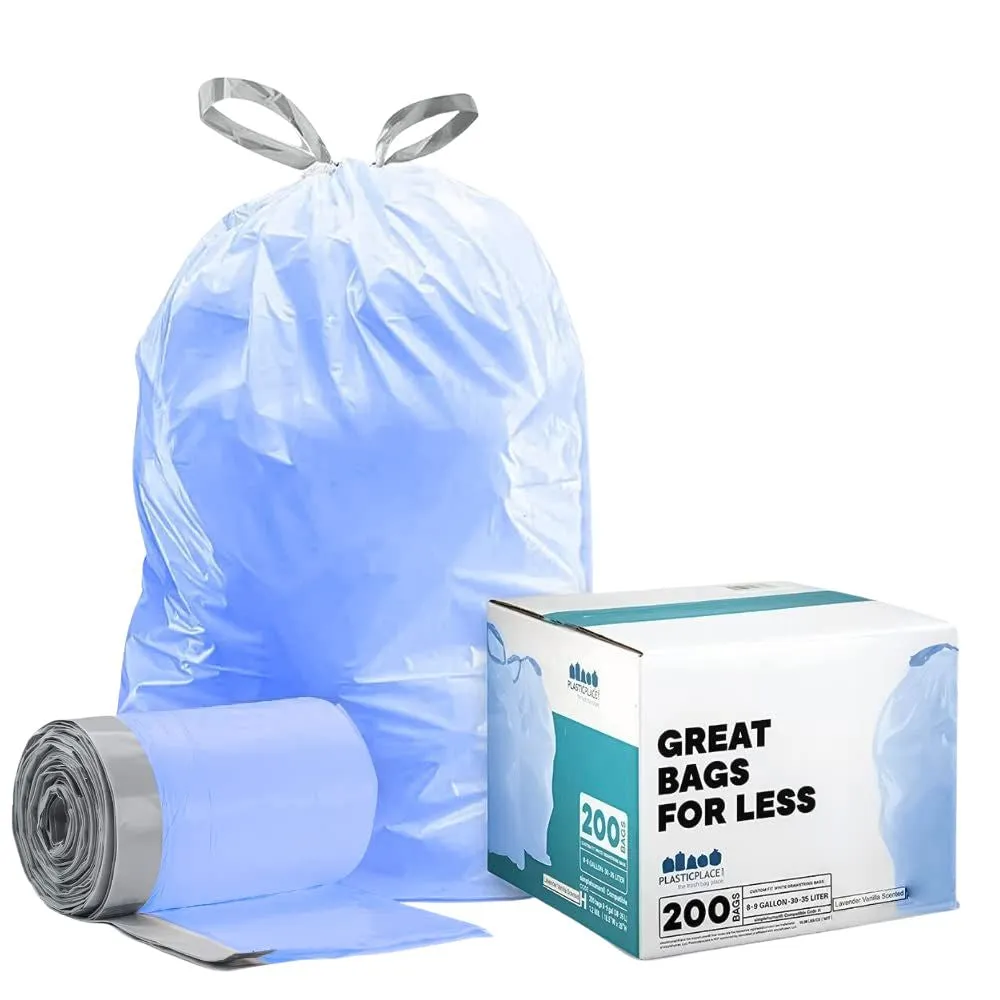 Simplehuman®* Compatible Blue Trash Bags - Code H - 8-9 Gallon - 200/Case