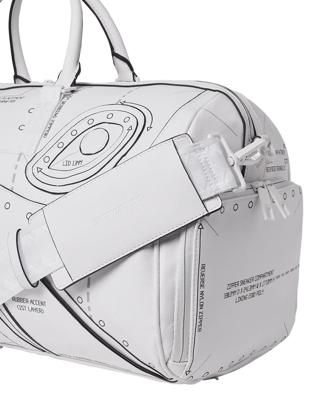 Sprayground Bag TECHNICAL CUT SEW DUFFLE White