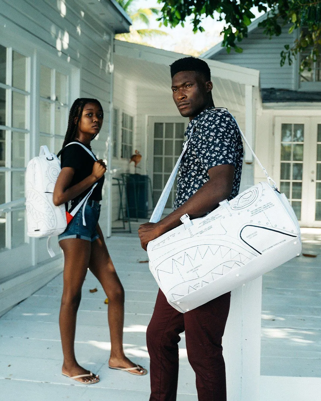 Sprayground Bag TECHNICAL CUT SEW DUFFLE White