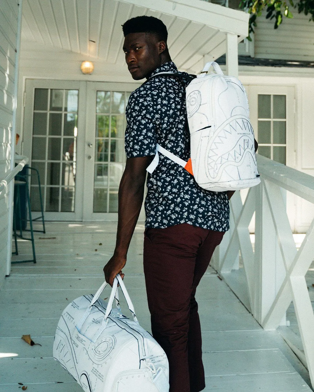 Sprayground Bag TECHNICAL CUT SEW DUFFLE White