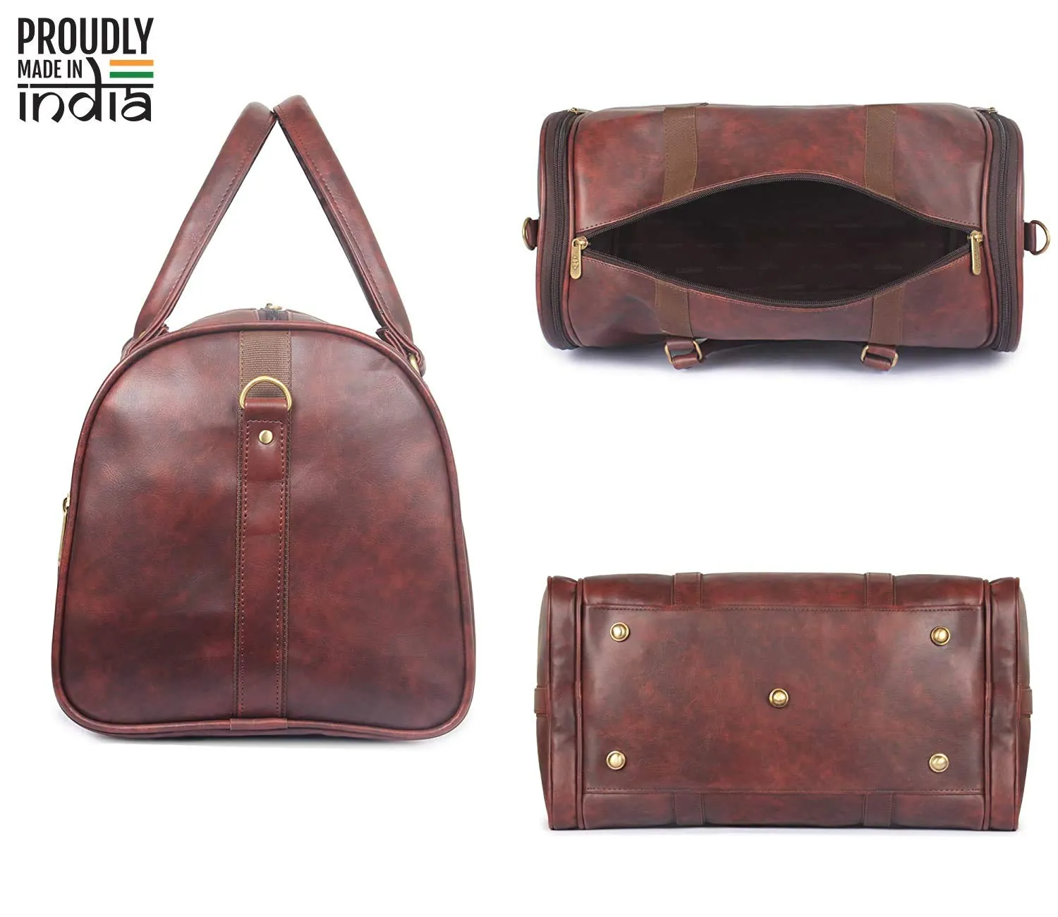 The Clownfish Ranger Vegan Leather 30 LTR Travel Duffel Bag - Wine Red