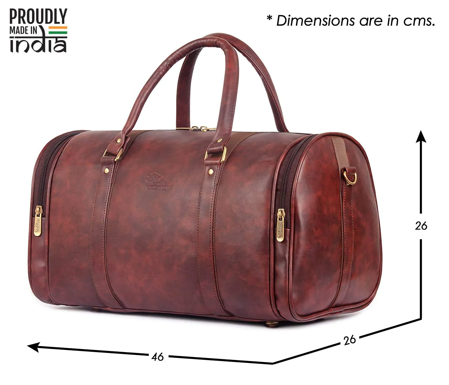 The Clownfish Ranger Vegan Leather 30 LTR Travel Duffel Bag - Wine Red