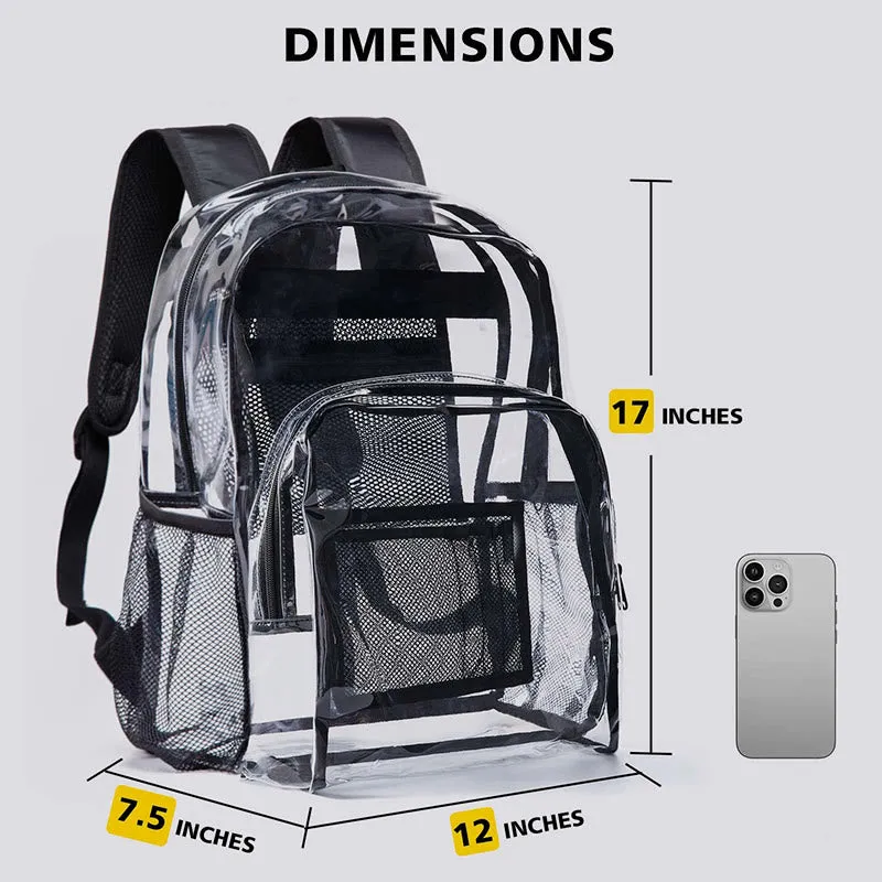 Transparent PVC Casual Daily School Bag Student Backpack Heavy Duty
